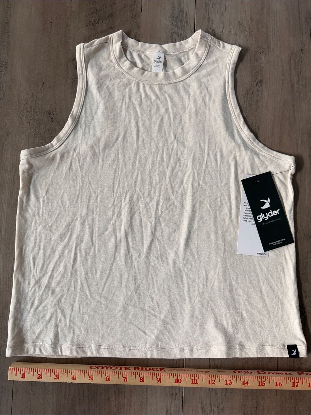 Women’s Small Glyder Cream Sleeveless Tank Top NWT soft fall workout top